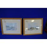Two Signed & Framed Prints of Coastal Scenes by James Leicester