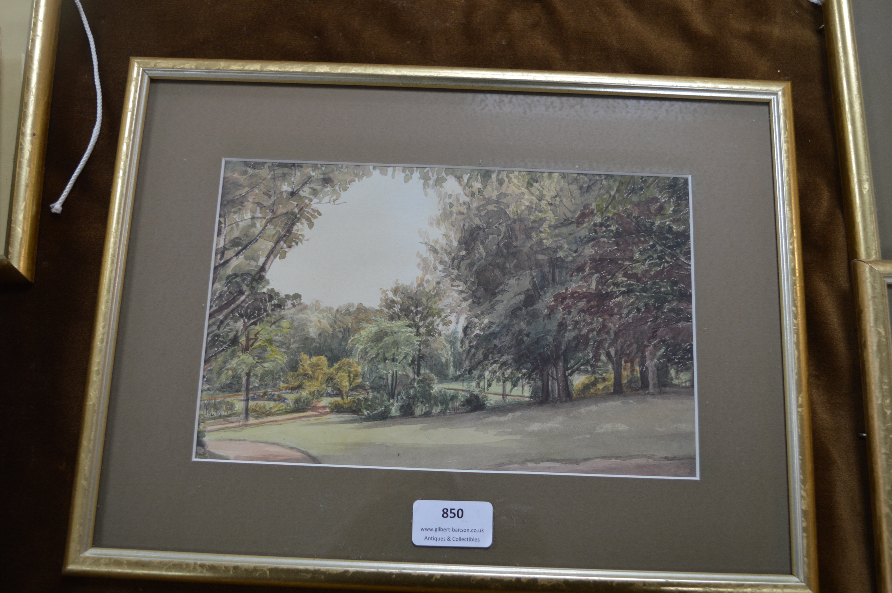 Watercolour Study of Landscape Gardens by Louisa Holt