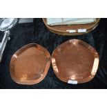 Two 1930's Teacher's Highland Cream Whisky Copper Advertising Trays