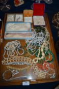 Vintage Costume Jewellery Necklaces Including Cultured Pearls, etc.