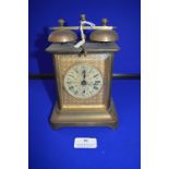 Vintage Brass Carriage Clock with Alarm