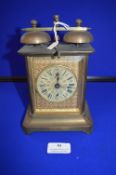 Vintage Brass Carriage Clock with Alarm