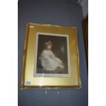 Signed & Framed Print of a Young Girl by T. Harlton Gawford
