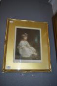 Signed & Framed Print of a Young Girl by T. Harlton Gawford