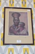 Signed & Framed Tretchikoff Print - Mother & Child 1952