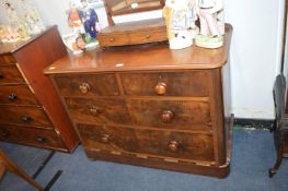 Victorian Two over Two Mahogany Chest with Walnut Drawer Fronts