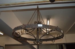 Large Ornate Wrought Iron Chandelier