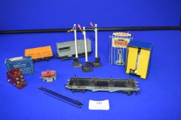 Hornby Dublo Signals, Switches, Boogey, Buffers, and Two Goods Wagons