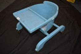 Blue Painted Child's Wheeled Chair