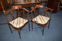 Pair of Inlaid Corner Chairs