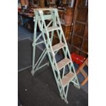 Green Painted Folding Step Ladders by Woodware