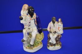 Two Staffordshire Flatback Figures of Uncle Tom