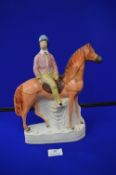 Staffordshire Flatback Figure of a Race Horse & Jockey