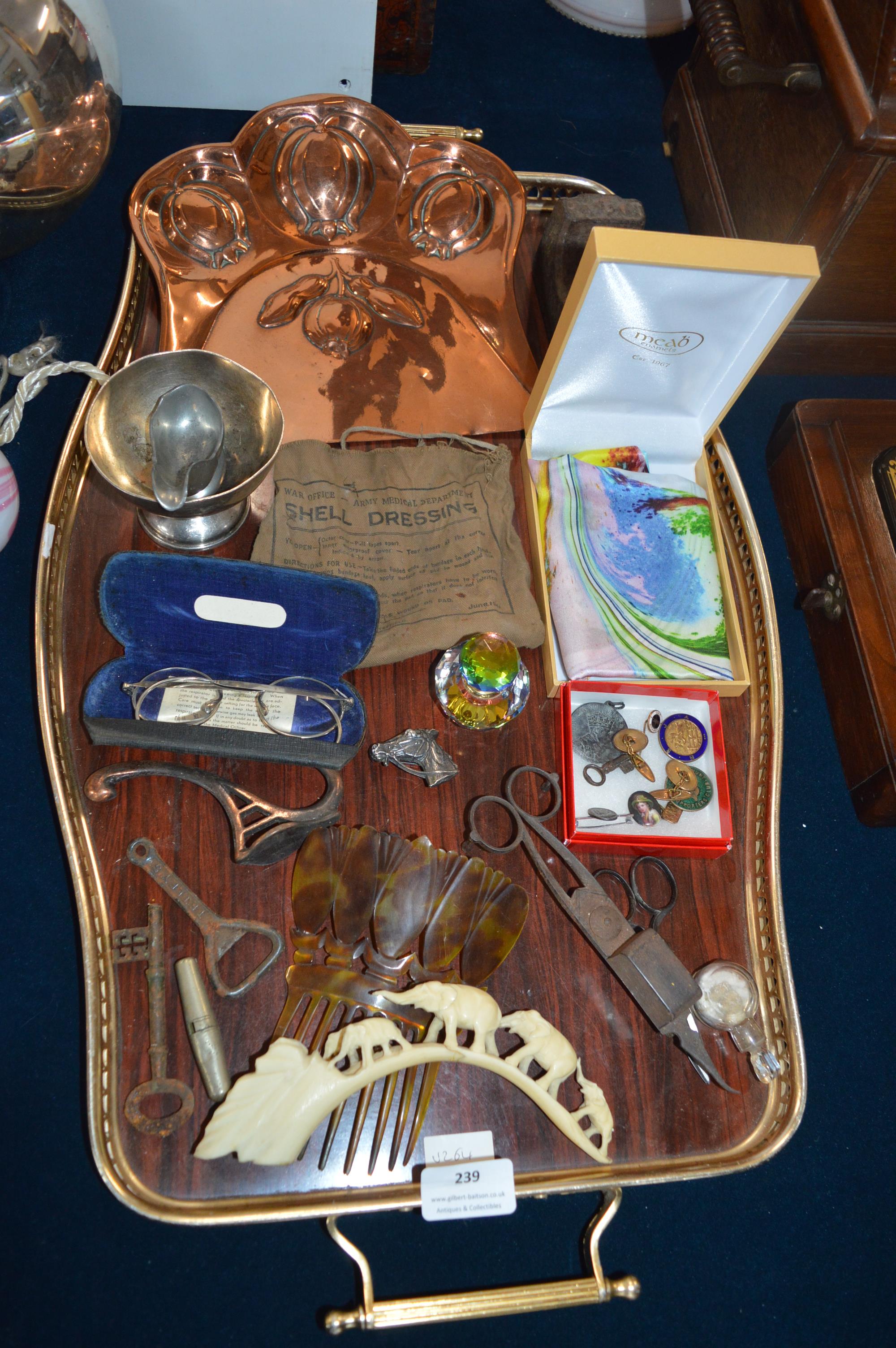 Collectibles; Silk Scarf, Candle Snuffers, etc.