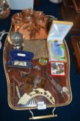 Collectibles; Silk Scarf, Candle Snuffers, etc.