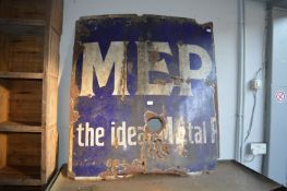 Distressed Enamel Advertising Sign for Metal Polish