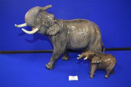 Two Beswick Elephants