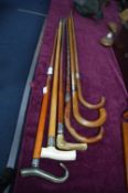 Six Victorian Silver Feruled Walking Sticks