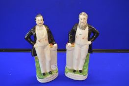 Two Staffordshire Flatback of The American Evangelists Sankey and Moody