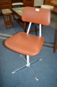 Retro Typist Office Chair with Vinyl Upholstery