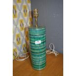 Retro Green Studio Pottery Lamp Base