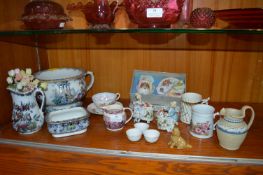 Assorted Victorian Pottery etc. plus 1930's Commemorative Set, and Fortune Tellers Cup