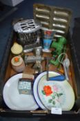 Vintage Kitchenware; Toasters, Enamel Plates, Mincers, etc.