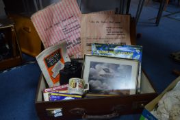 Vintage Leather Suitcase and Contents