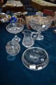 Cut Crystal Trifle Bowls, Dishes, Jug, and a Vase