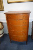 Victorian Bow Front Five Drawer Chest