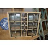 Small Pine Kitchen Storage Unit with Glass Drawers