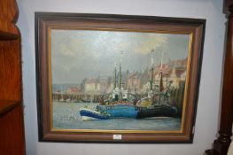 Oil on Board Study of Whitby Fishing Boats by Jack Rigg 2010