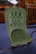 Nursing Chair with Green Upholstery