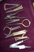 Vintage Dividers, Calipers, Butterfly Knives, Pliers, etc.