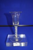 Lead Wine Glass with Air Twist Stem and Central Twist Core circa 1750