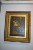 Victorian Gilt Framed Floral Study in Oil by Whickley 1873