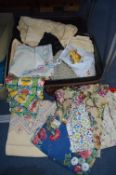 Suitcase Containing Vintage Fabrics