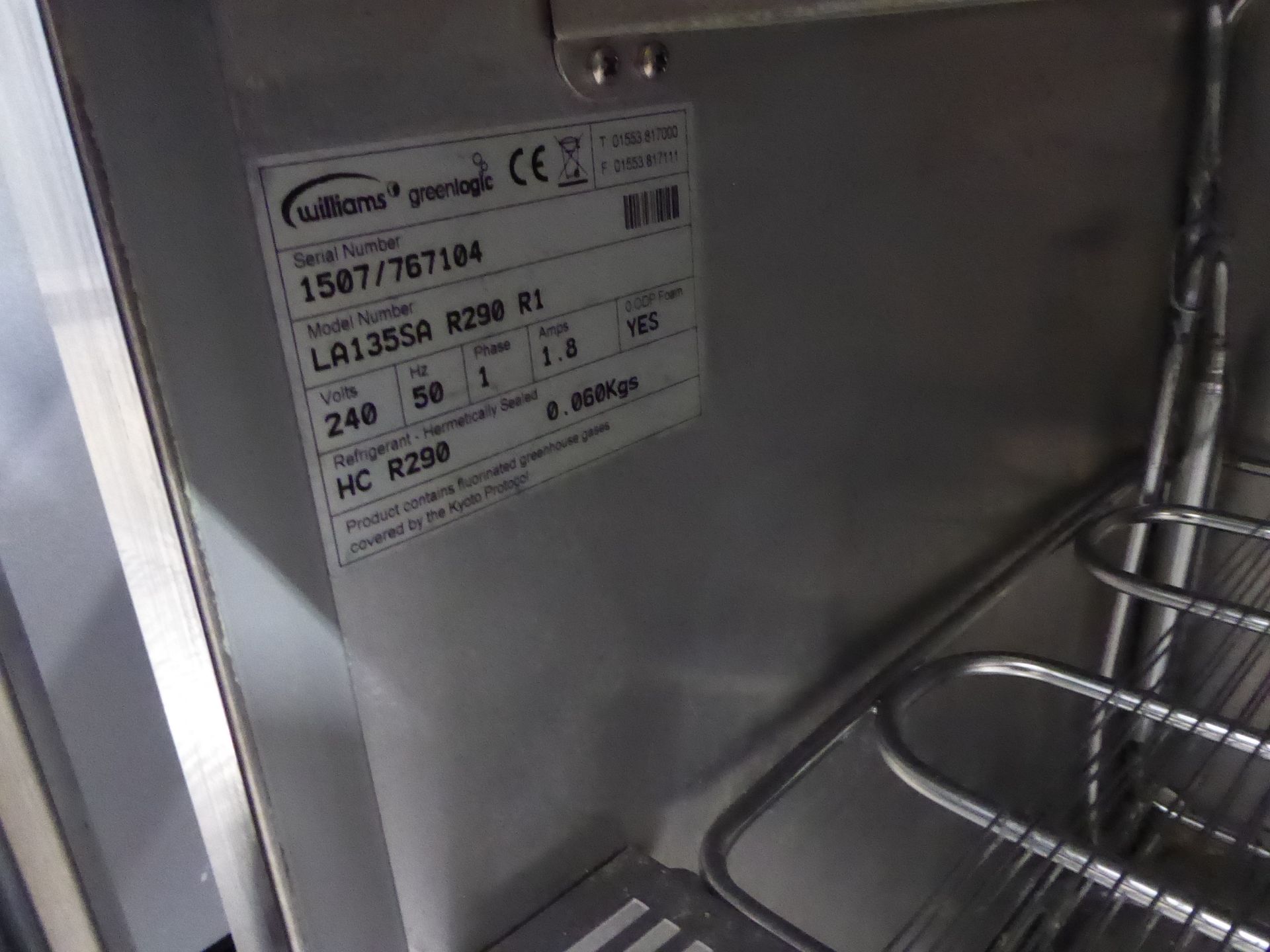 * Williams Jade undercounter freezer LA135SA - Image 3 of 3