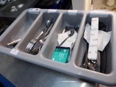 * grey cutletlry tray with assorted cutlery