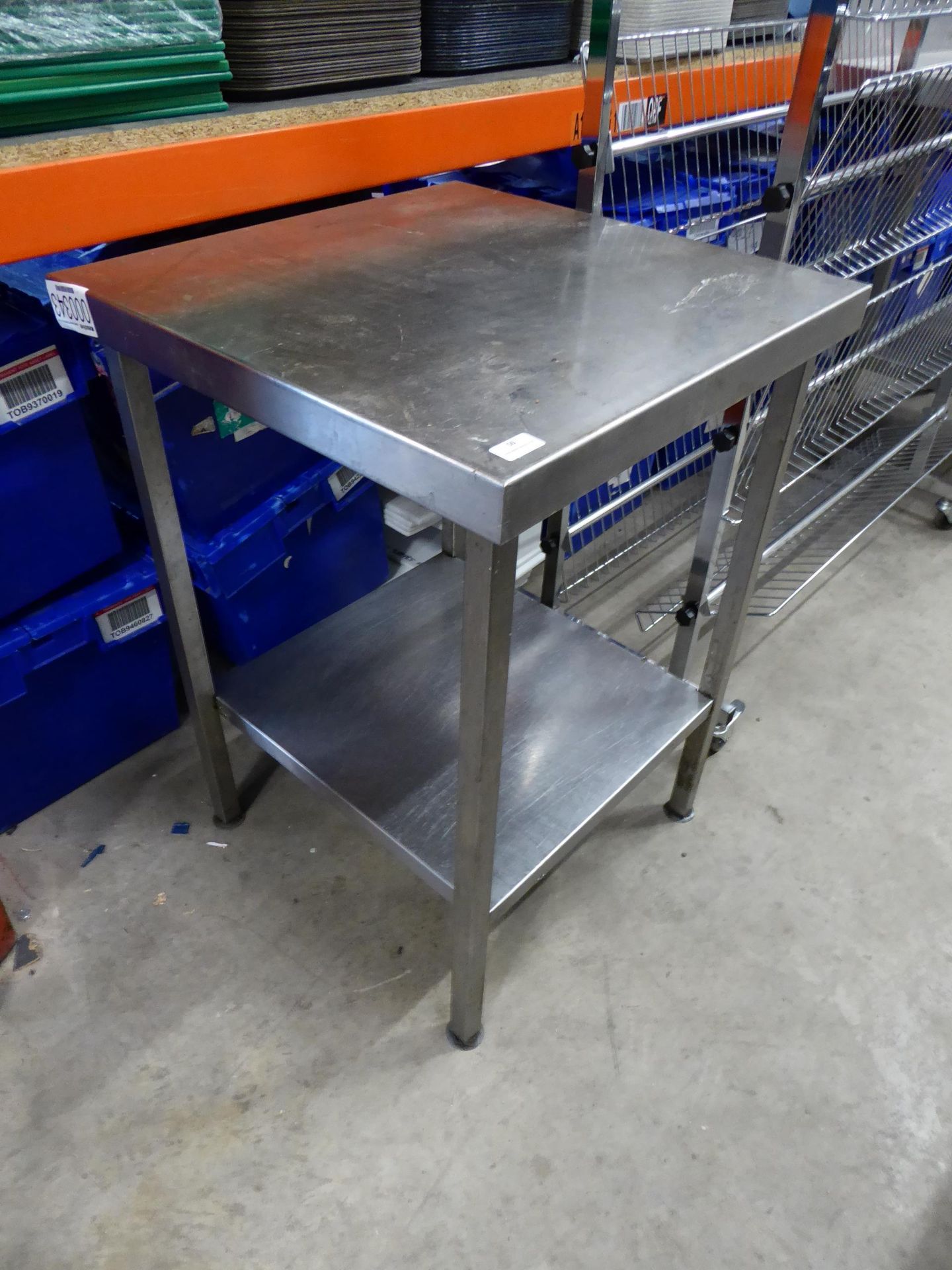 * S/S prep bench with under shelf 600w x 600d