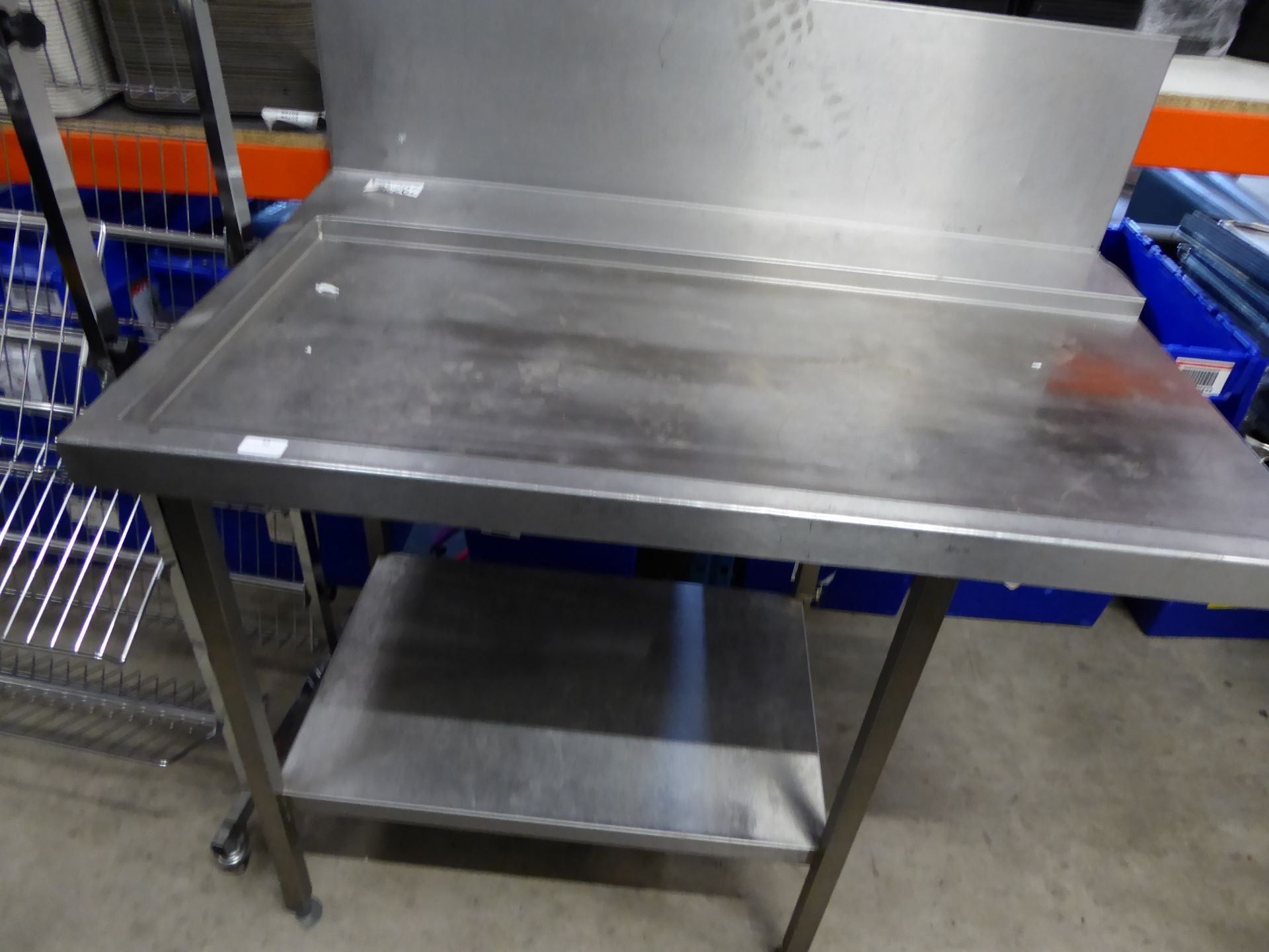 * S/S left hand feed table wit splash back 1170w x 760d - Image 2 of 2