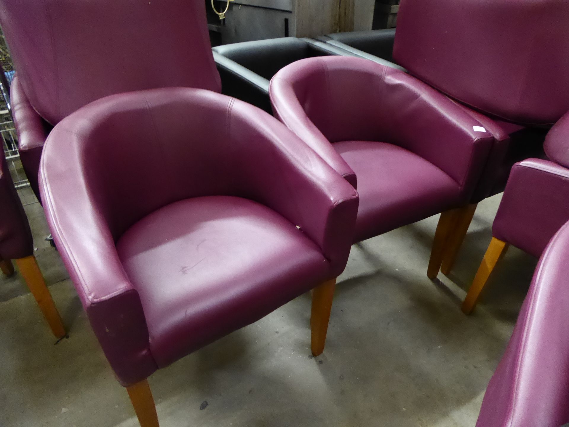 * 4 x purple tub chairs - Image 2 of 2