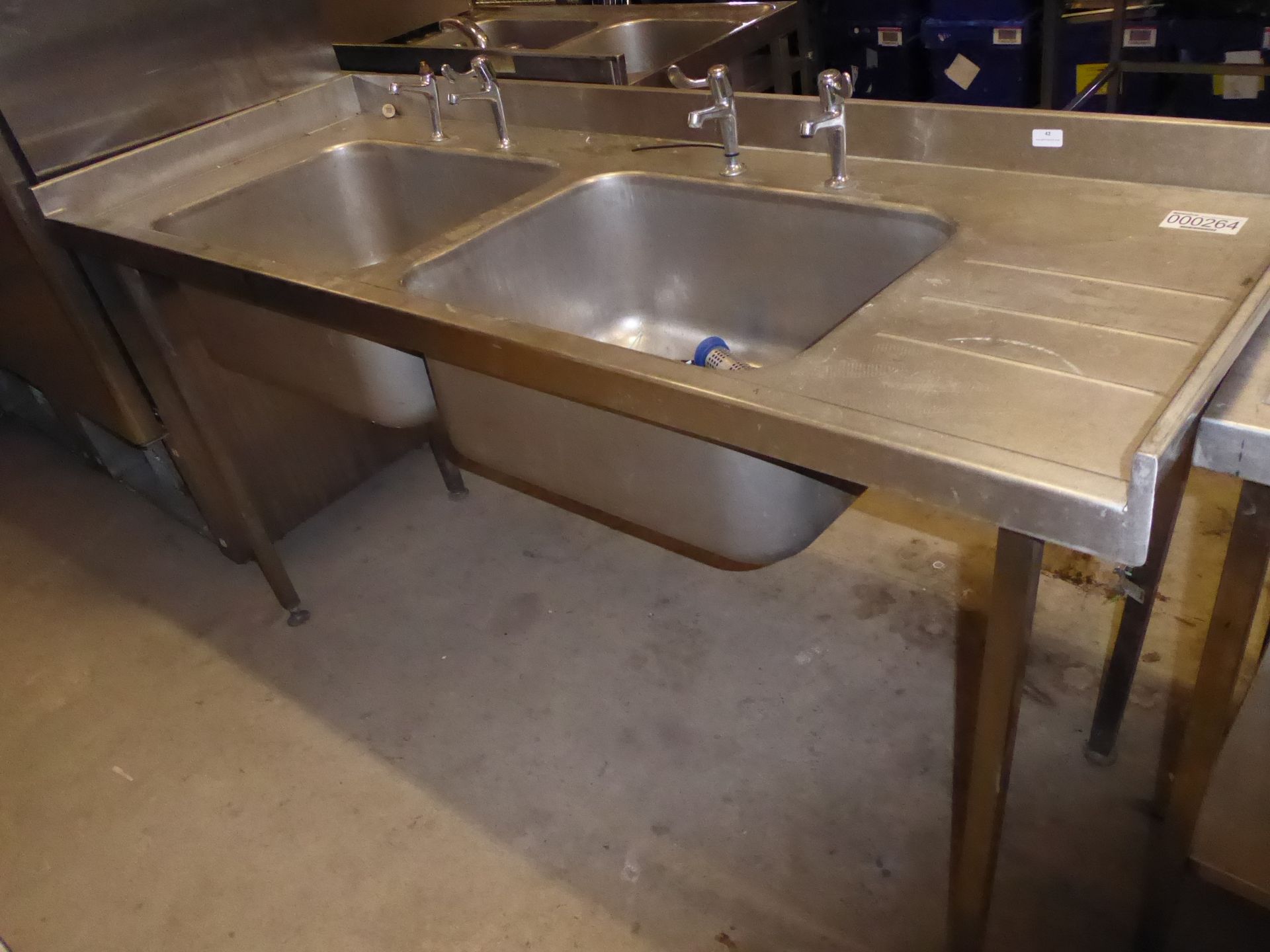 * S/S double sink with right hand drainer 1830w x 700 d