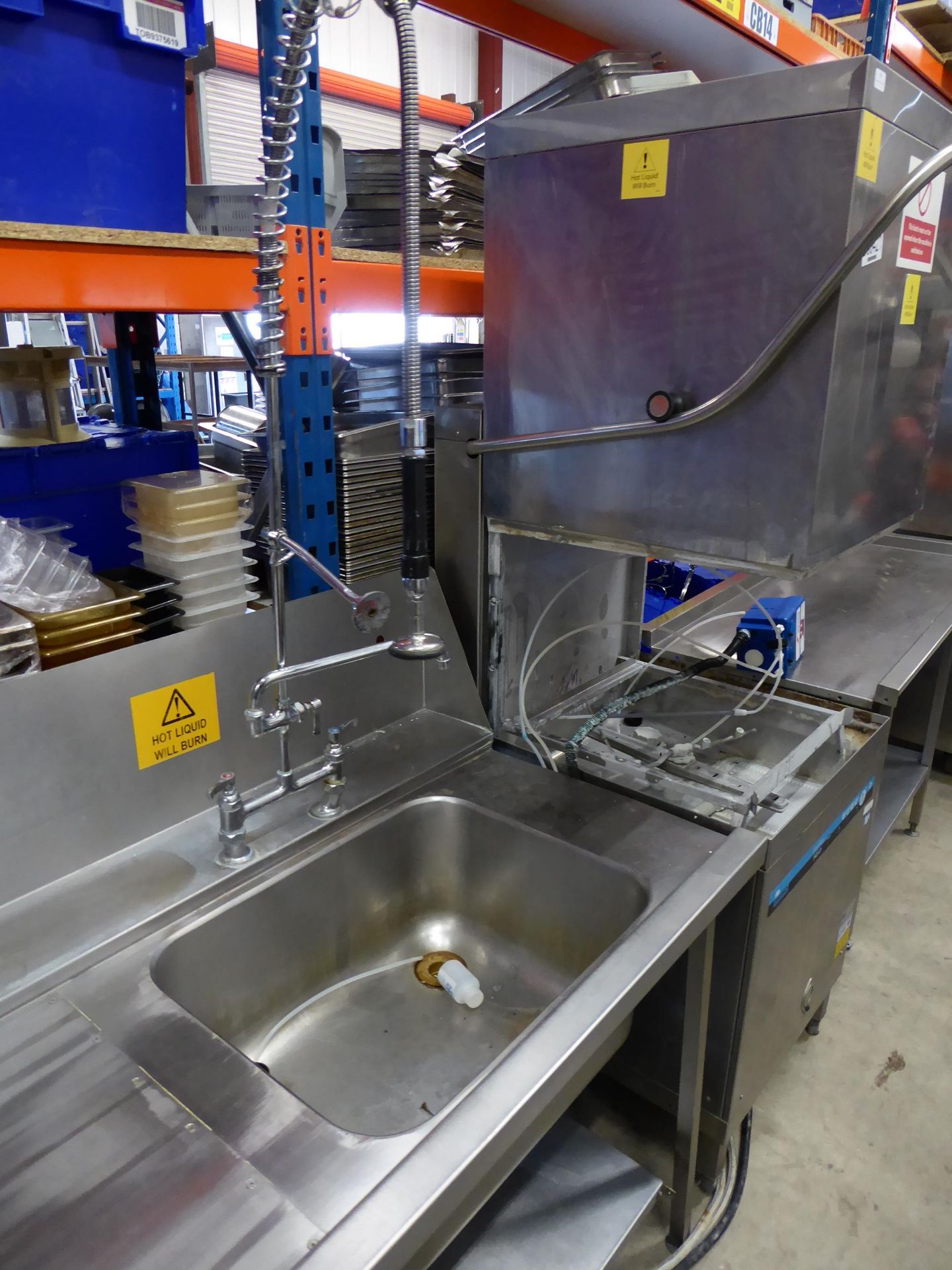 * Meiko Ecostar 545D pass through dishwasher with feed tables and potwash sink. 3 phase. Left hand - Image 5 of 5