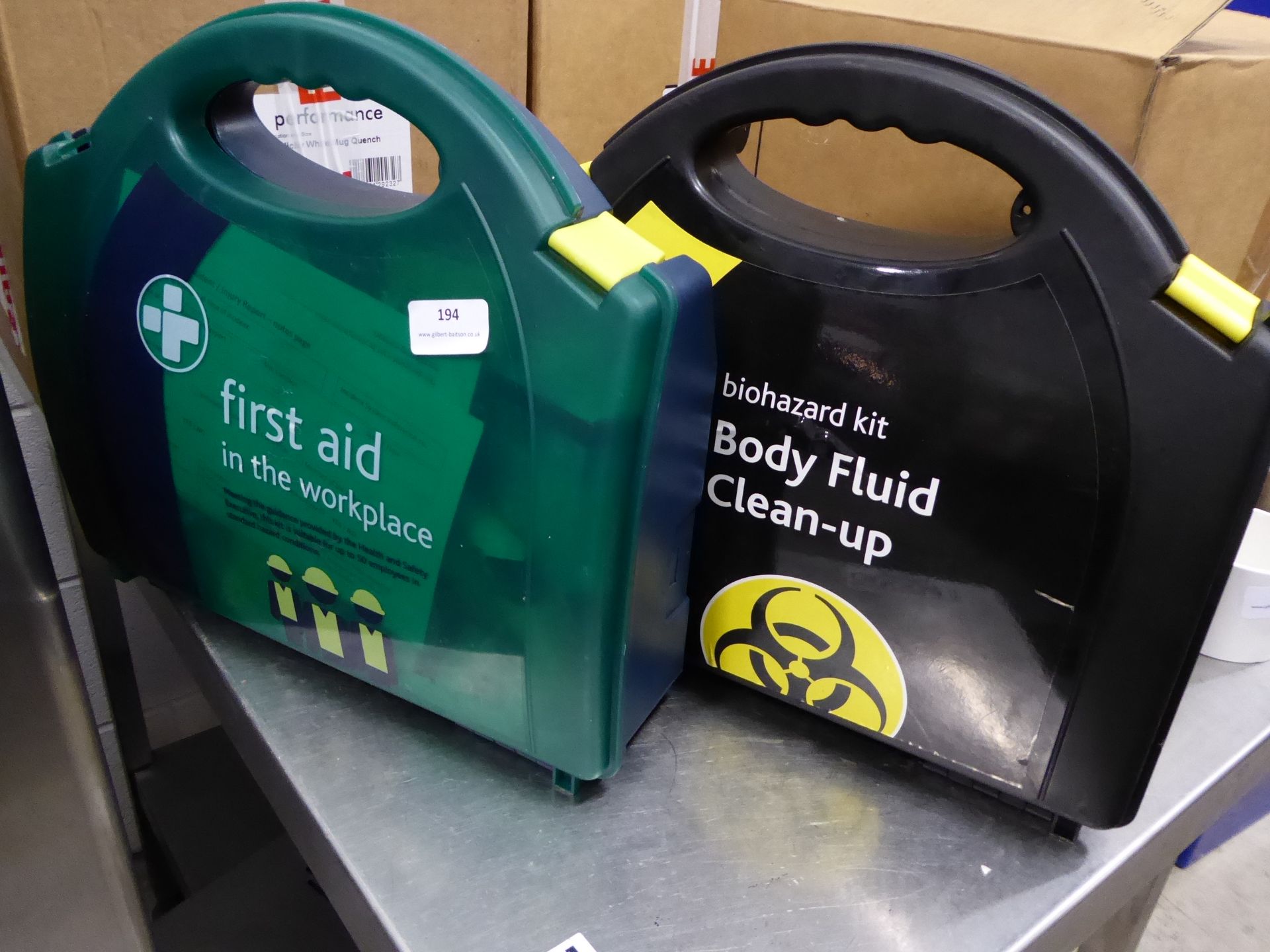 * first aid box and body fluid clean up box - Image 2 of 2