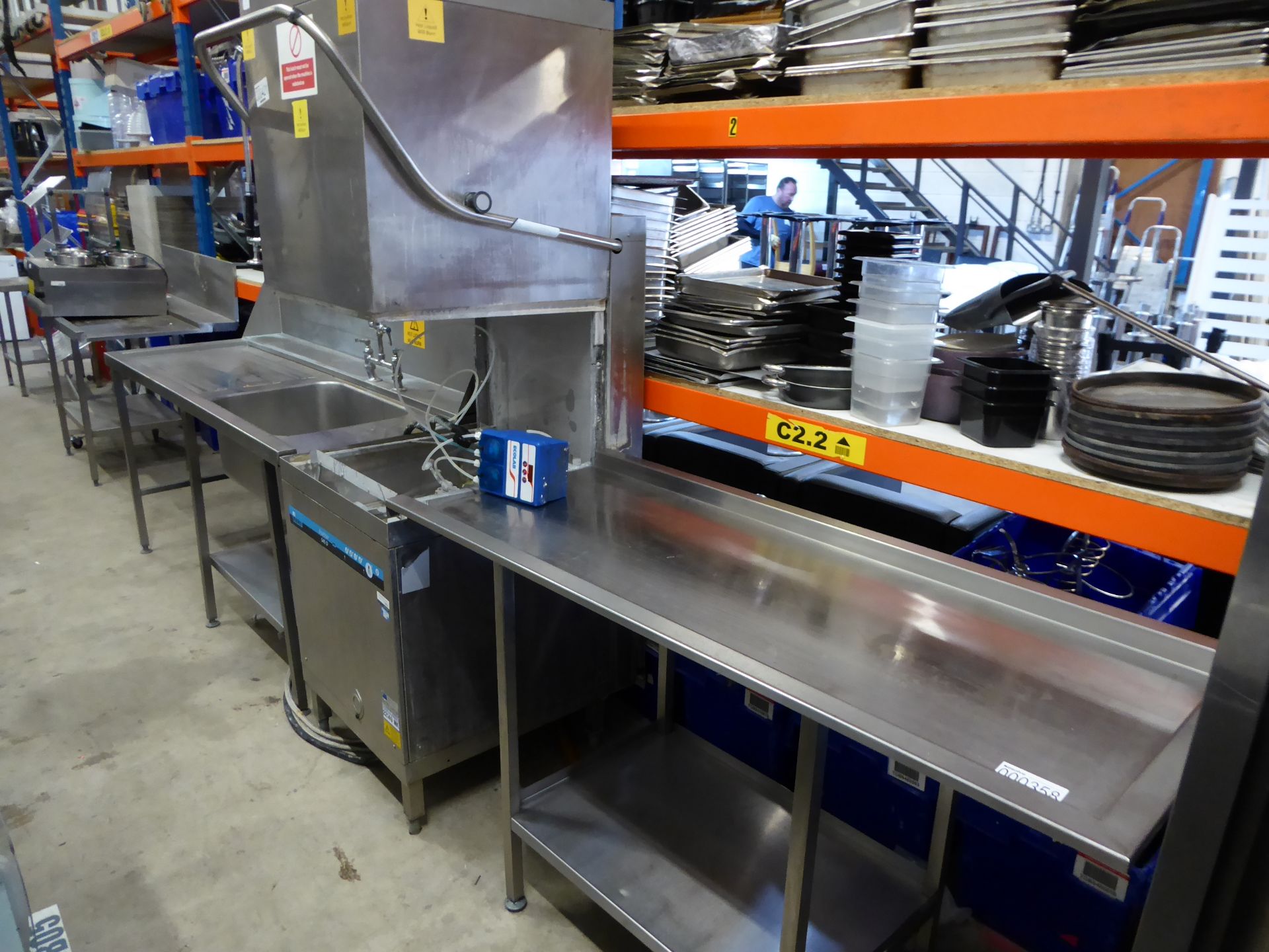 * Meiko Ecostar 545D pass through dishwasher with feed tables and potwash sink. 3 phase. Left hand - Image 4 of 5