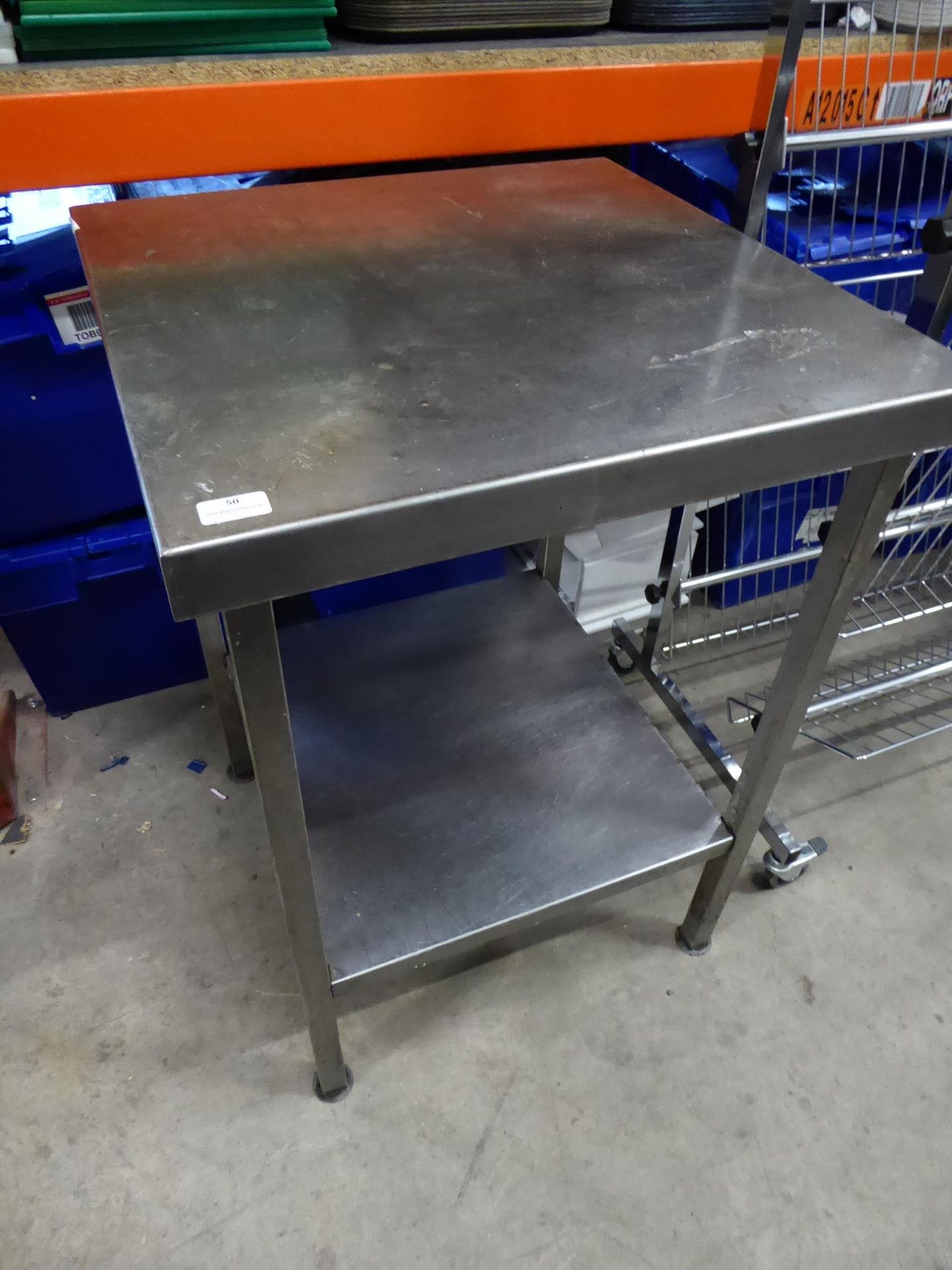 * S/S prep bench with under shelf 600w x 600d - Image 2 of 2