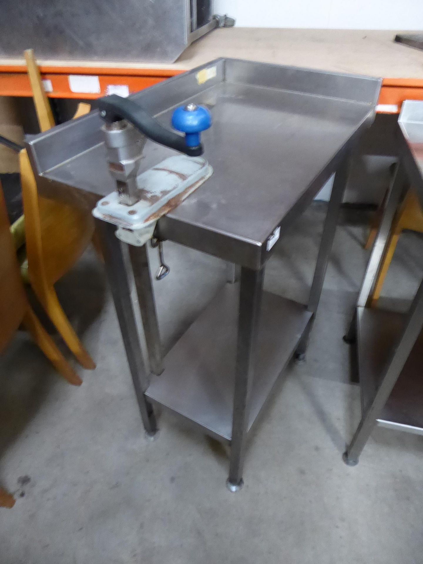 * S/S infil table with tin opener 450w x 700d