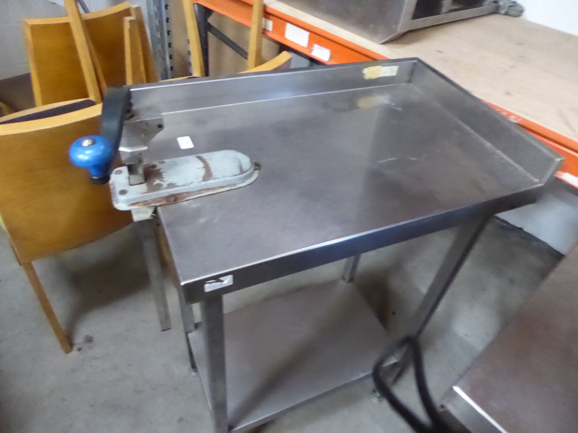 * S/S infil table with tin opener 450w x 700d - Image 2 of 2