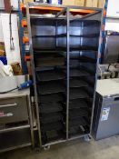 * mobile double stainless steel tray clearing trolley 820w x 540d x 1920h with approximately 35